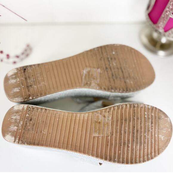 Verano Rio Rhinestone Embellished Platform Wedge Heel Slide Sandal Silver Size 8 - Picture 9 of 13